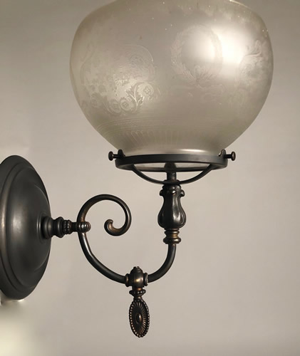 Set 4 Deep Etched Gas Shades Wall Light Sconces